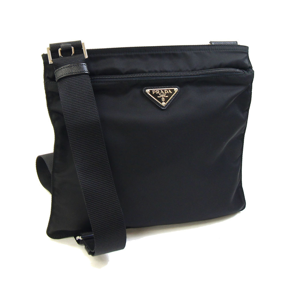 PRADA Black Leather Shoulder Bag